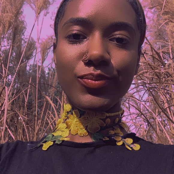 Floral Choker 90s Yellow Flower Cutout Choker - Picture 2 of 9